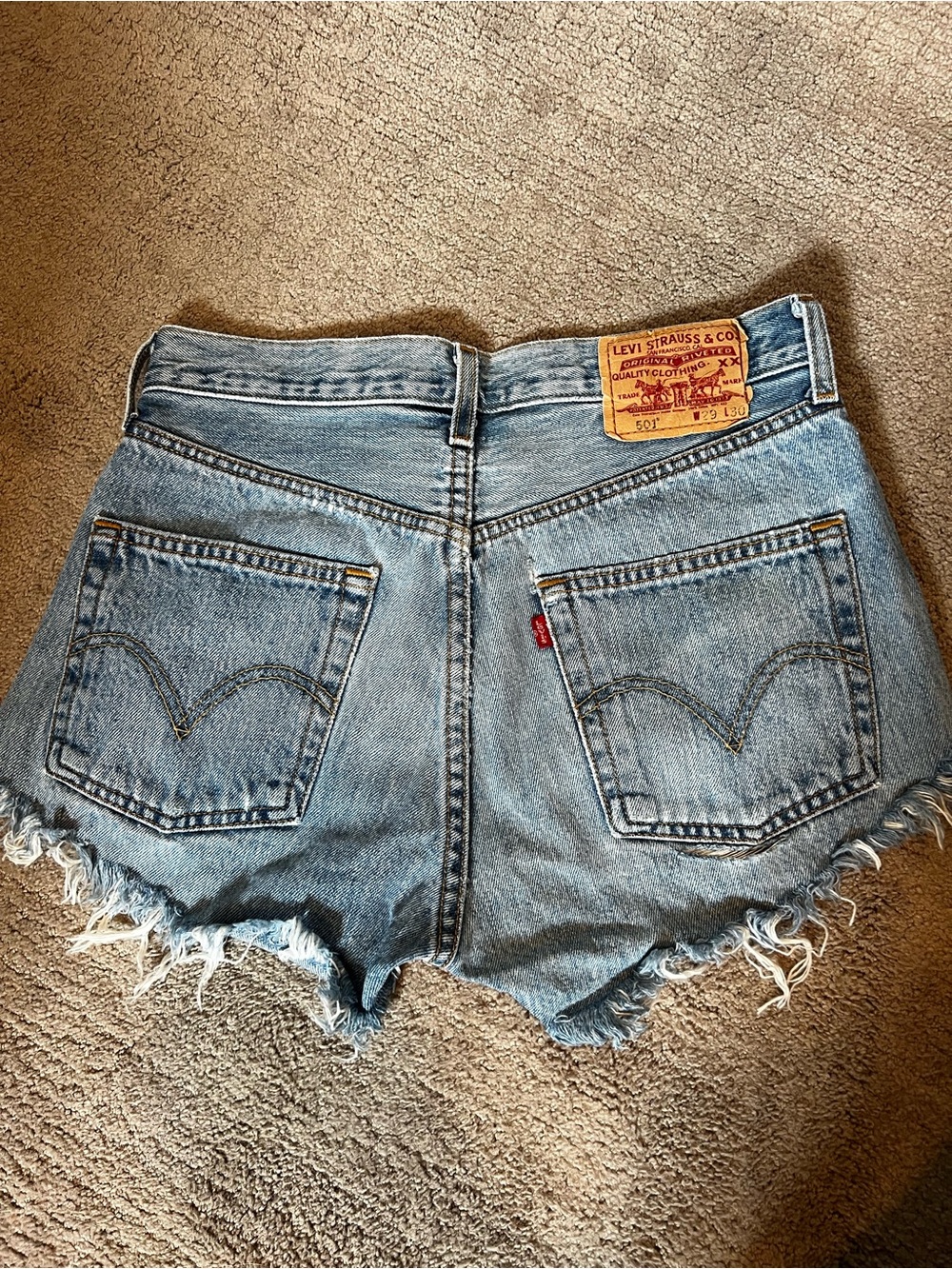 Levi's Light Blue High-Rise Denim Cutoff Shorts